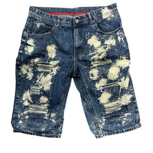 Encrypted‎ Supply Company 36 Men's Jean Shorts Destructed 100% Cotton